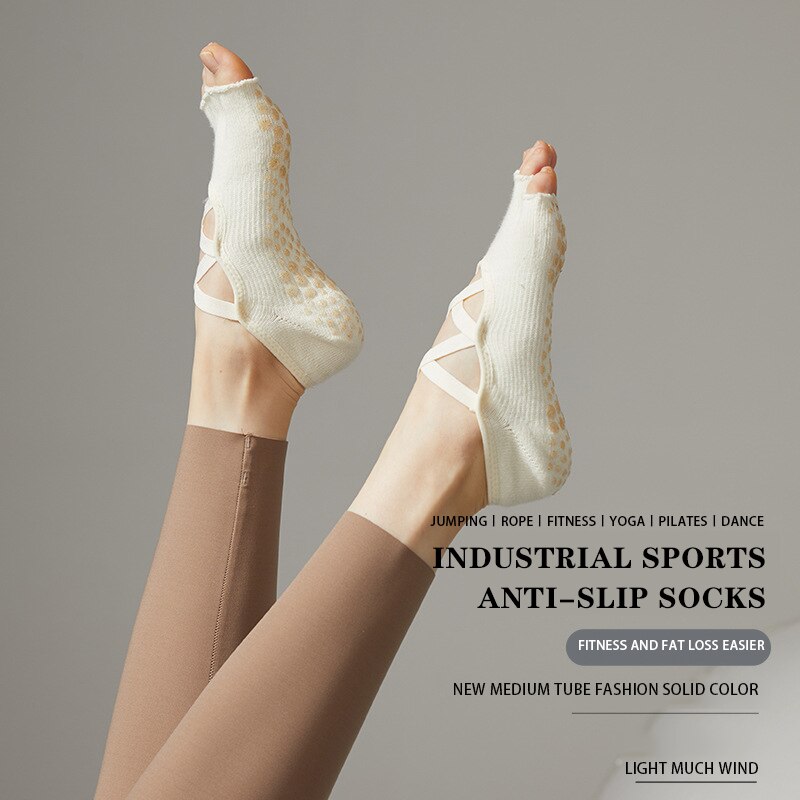 Ladies Yoga Socks Non Slip Gri - Pilates Yoga Ballet 评论和价格