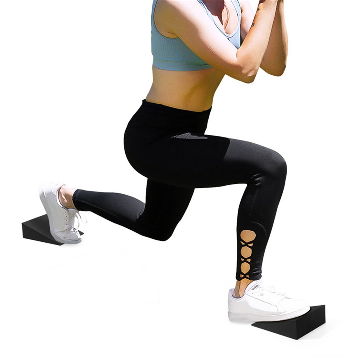 ABXY 2Pcs Yoga Wedge Blocks EV - Pilates Yoga Block Exercises 评论和价格