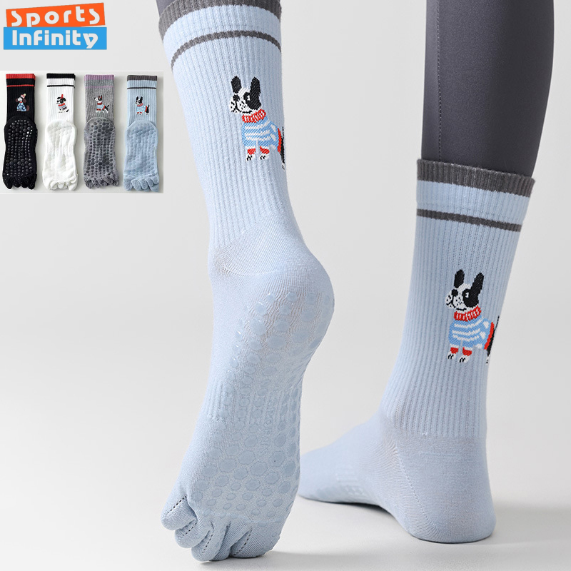 Cute Dog Print Yoga Socks Anti - Pilates Yoga Workout 评论和价格