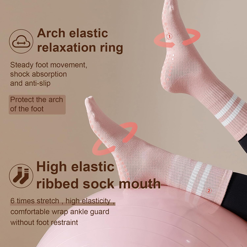 Yoga Pilates Socks with Grips  - Pilates Yoga Workout 评论和价格