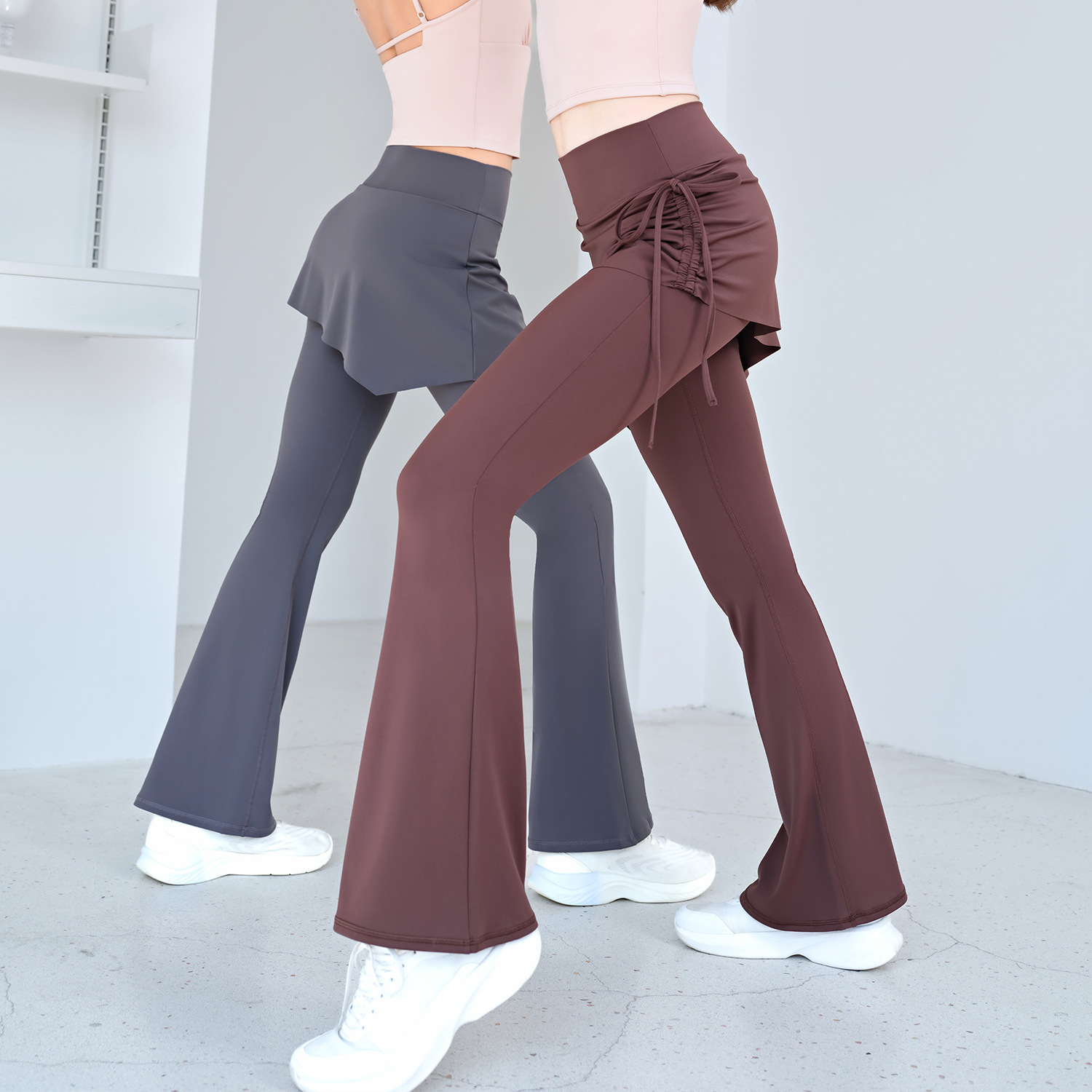 High Waist Flared Yoga Skort f - Pilates Yoga Roma 评论和价格
